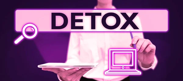 Indicación Conceptual Detox Internet Concept Momento Para Dieta Salud Nutricional — Foto de Stock