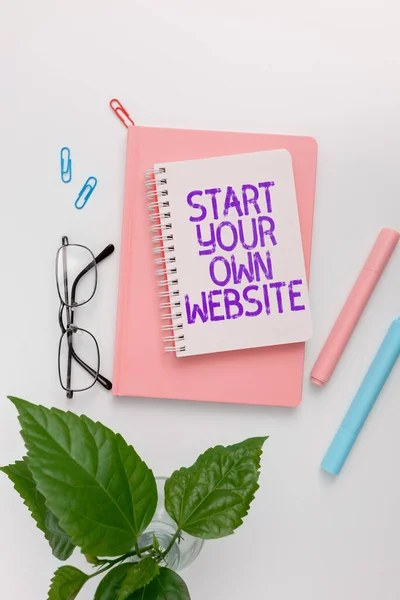 Inspiration Showing Sign Start Your Own Website Concept Meaning Serve — Stock Photo, Image