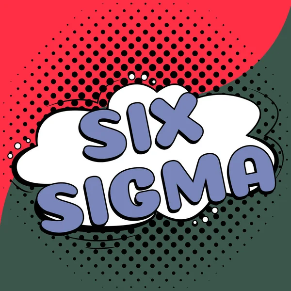 Leyenda Conceptual Six Sigma Palabra Para Técnicas Gestión Para Mejorar — Foto de Stock
