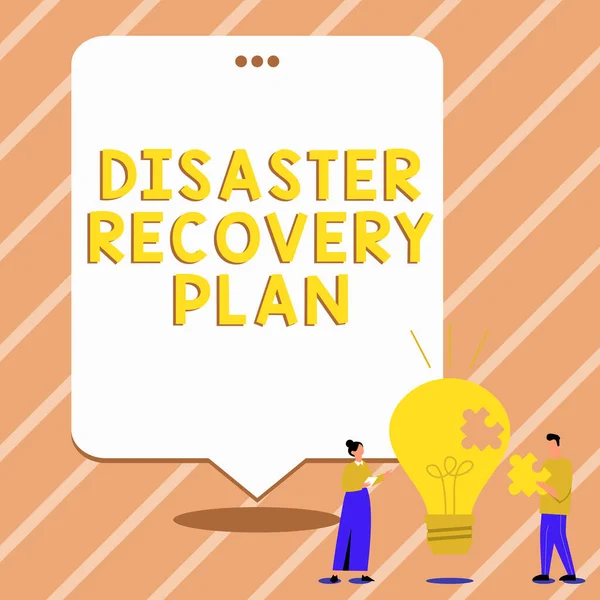 Segno Scrittura Mano Disaster Recovery Plan Internet Concept Con Misure — Foto Stock