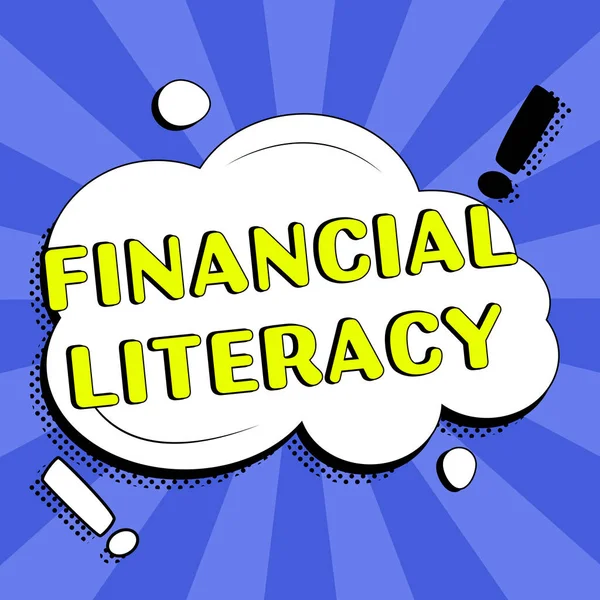 Text Caption Presenting Financial Literacy Word Understand Knowledgeable How Money — Stock fotografie