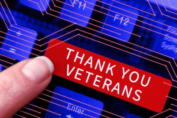 Text caption presenting Thank You Veterans, Concept meaning Expression of Gratitude Greetings of Appreciation