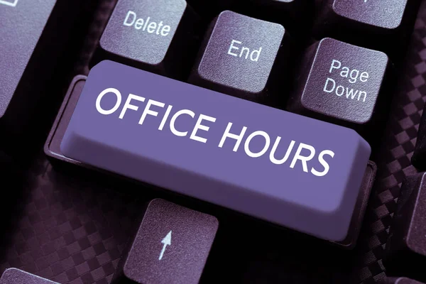 Yazısı Ofis Saatleri Fikri Saatlerinin Çalışma Saatleri — Stok fotoğraf