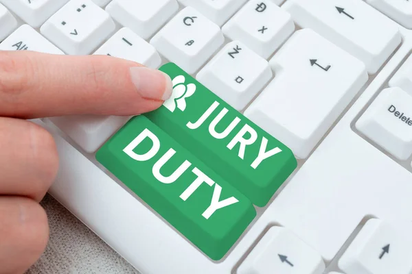 Tekst Pisma Jury Duty Obowiązek Pomysłu Biznes Lub Okres Pełnienia — Zdjęcie stockowe