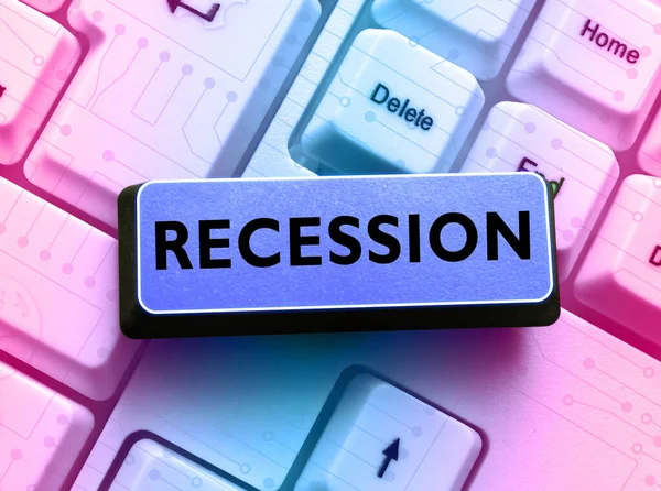 Text Showing Inspiration Recession Business Idea Process Progressive Decrease Growing — Stock Photo, Image