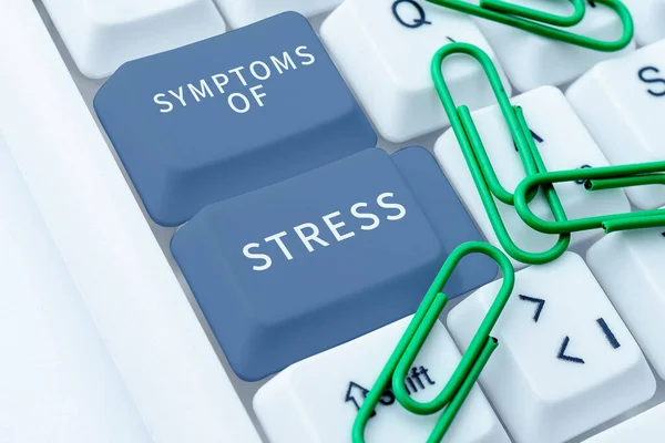 Tekst Pokazujący Natchnienie Objawy Stresu Koncepcja Biznesowa Służąca Jako Objaw — Zdjęcie stockowe
