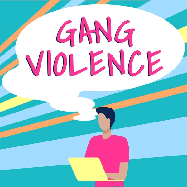 Exibição Conceitual Gang Violência Conceito Que Significa Violação Das Leis — Fotografia de Stock