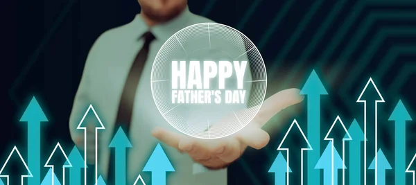 Tekst Pisma Happy Fathers Day Słowo Czas Roku Aby Świętować — Zdjęcie stockowe