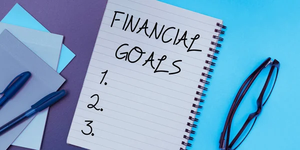 Sign Displaying Financial Goals Internet Concept Targets Usually Driven Specific — Stock Photo, Image