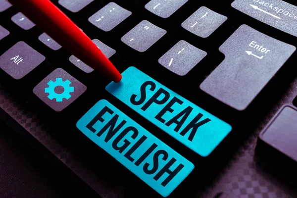 Conceptual Caption Speak English Word Written Study Another Foreign Language — Fotografia de Stock