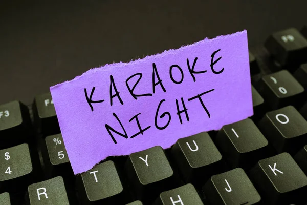 Conceptual Caption Karaoke Night Concept Meaning Entertainment Singing Instrumental Music — Stockfoto