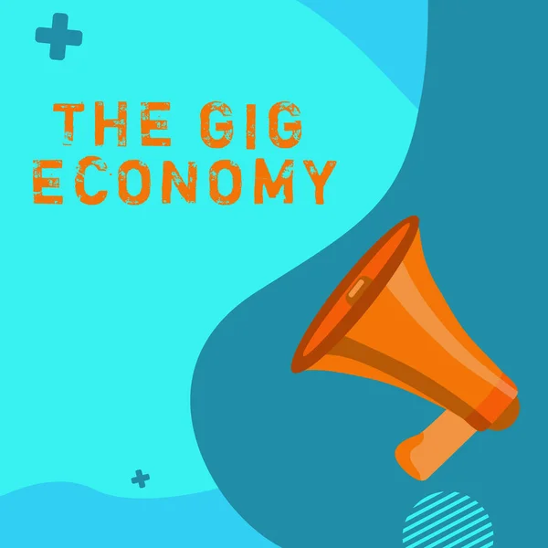 Skriva Text Gig Economy Affärsöversikt Marknaden För Kortfristiga Frilansarbete Tillfälligt — Stockfoto