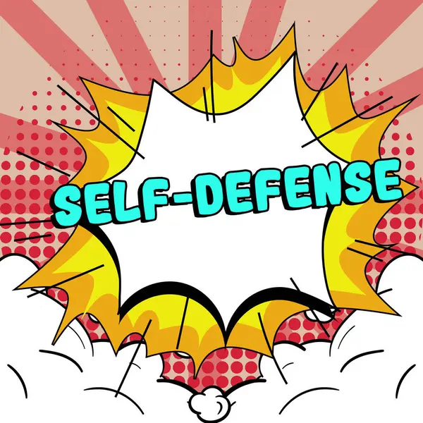 Konceptuell Display Självförsvar Internet Koncept Handlingen Att Försvara Sin Person — Stockfoto