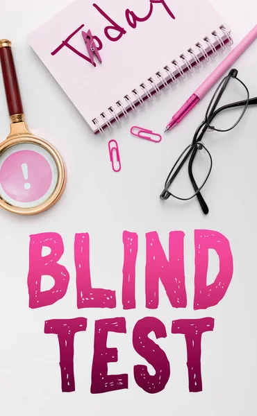 Inspiration Visar Tecken Blind Test Internet Koncept Socialt Engagemang Med — Stockfoto