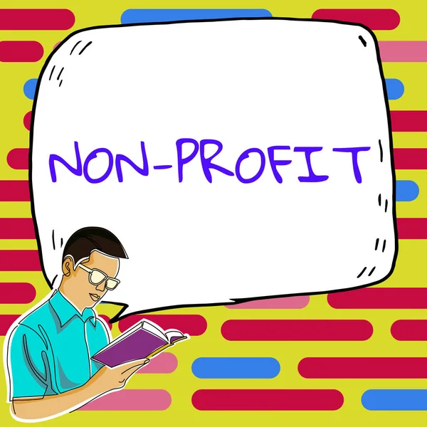 Pisanie Wyświetlania Tekstu Non Profit Koncepcja Biznesowa Dostarczanie Produktów Lub — Zdjęcie stockowe