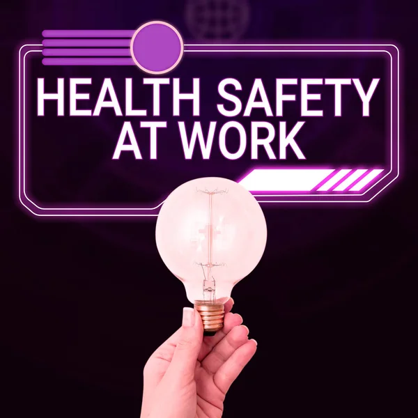 Text Sign Showing Health Safety Work Business Showcase Secure Procedures — Foto Stock