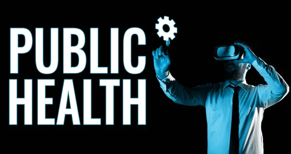 Text Sign Showing Public Health Business Overview Promoting Healthy Lifestyles — Foto Stock