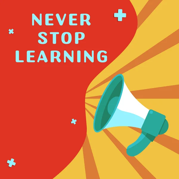 Sign Displaying Never Stop Learning Business Idea Continue Improve Empower — Stock Photo, Image