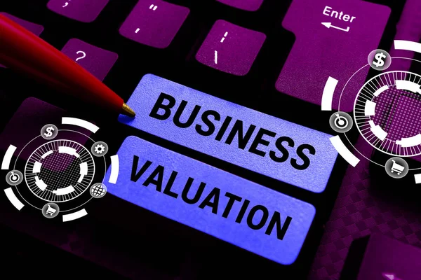 Tekenen Tonen Business Valuation Bedrijfsoverzicht Bepalen Van Economische Waarde Van — Stockfoto