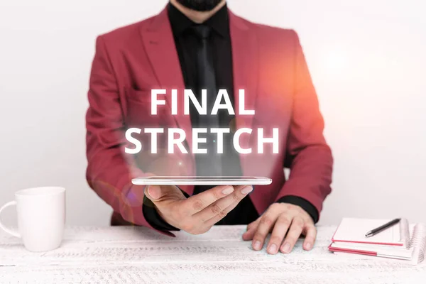 Tekst Teken Met Final Stretch Concept Betekent Laatste Poot Einde — Stockfoto