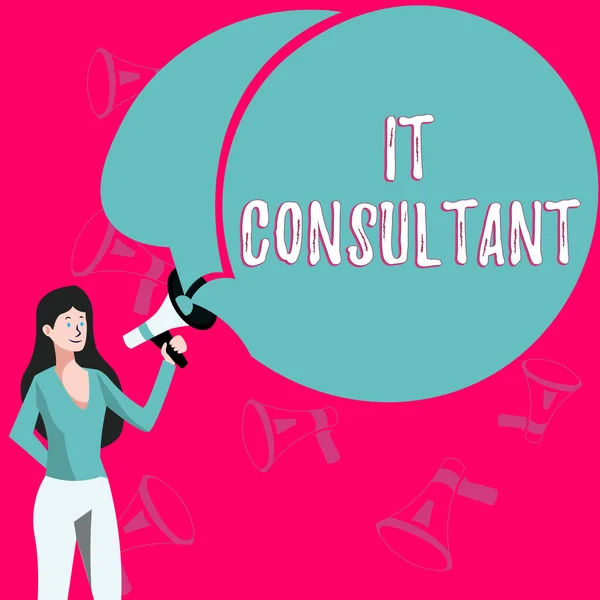 Text sign showing It Consultant, Concept meaning Focuses on advising organizations how to manage their IT services