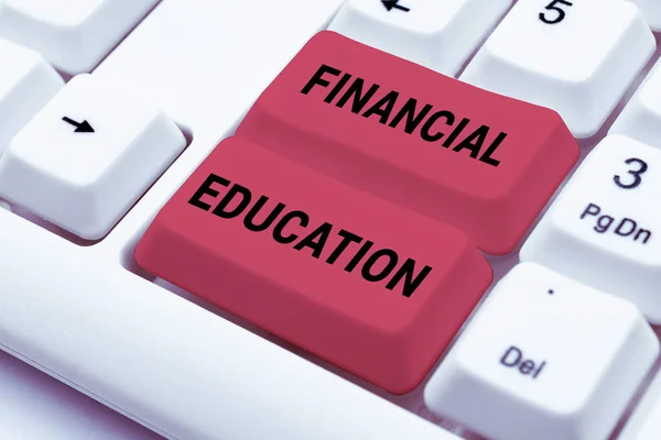 Mali Eğitim Kavram Finans Yatırım Gibi Parasal Alanları Anlama Geldiğini — Stok fotoğraf