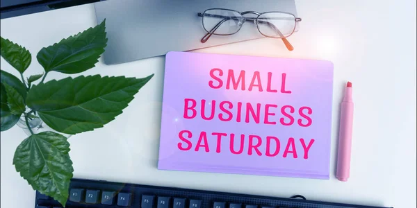 Writing Displaying Text Small Business Saturday Conceptual Photo American Shopping — Photo