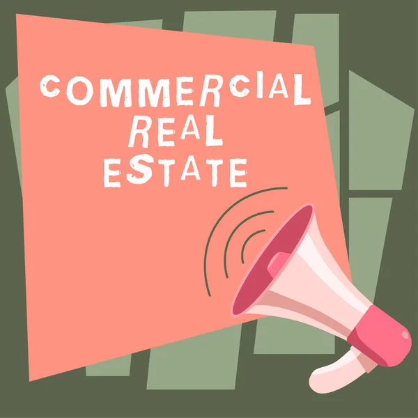 Conceptual Caption Commercial Real Estate Business Concept Income Property Building — Foto de Stock