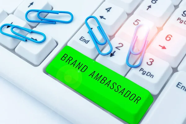 Inspiração Mostrando Sinal Brand Ambassador Palavra Para Agente Credenciado Como — Fotografia de Stock