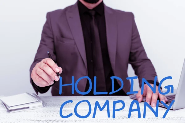 Text Showing Inspiration Holding Company Business Overview Stocks Property Other — Stock Photo, Image