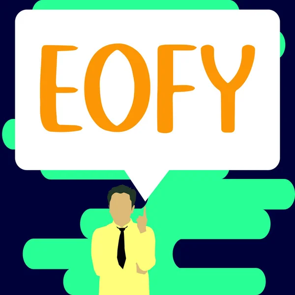 Ручний Підпис Eofy Conceptual Photo Мега Продаж Проведений Наприкінці Фінансового — стокове фото