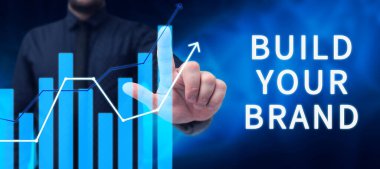 Markanızı, İnternet Konseptinizi İnşa Etme İşareti Ticari Kimlik Reklamını Yapın