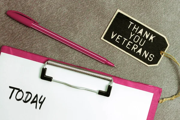 Conceptual Caption Thank You Veterans Business Concept Expression Gratitude Greetings — Photo