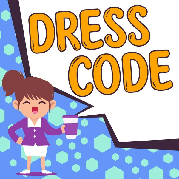 Concettuale Didascalia Dress Code Business Vetrina Modo Accettato Vestirsi Una — Foto Stock