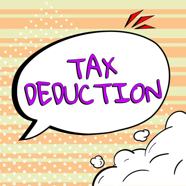 Bildunterschrift Steuerabzug Vorzeigebetrag Für Unternehmen Abgezogen Vom Einkommen Vor Berechnung — Stockfoto