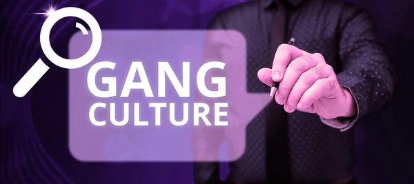 Textul Care Arată Inspirație Gang Culture Word Scris Anumită Organizare — Fotografie, imagine de stoc