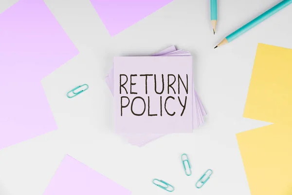 Sign Displaying Return Policy Word Written Tax Reimbursement Retail Terms — Stockfoto