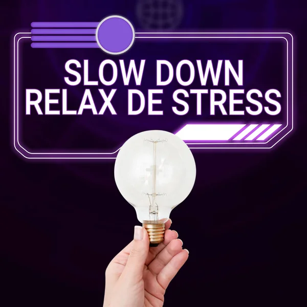 Wyświetlacz Koncepcyjny Zwolnij Relaks Stres Pomysł Biznes Zmniejsz Poziom Stresu — Zdjęcie stockowe