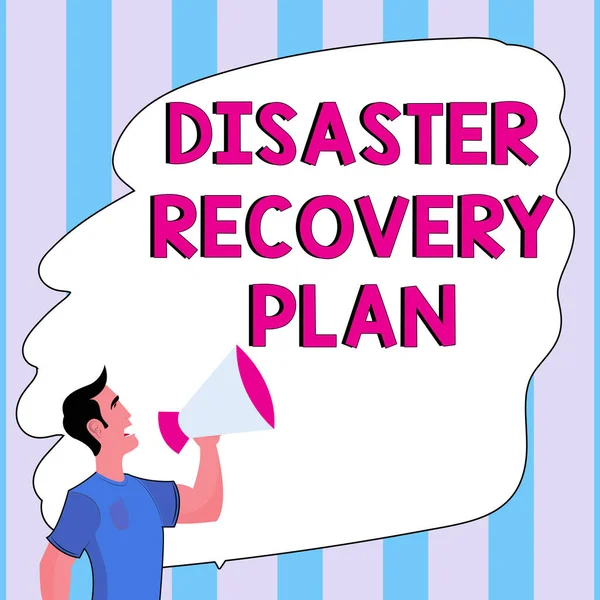 Conceptual display Disaster Recovery Plan, Business overview having backup measures against dangerous situation