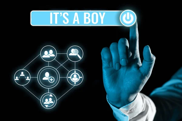 Titulek Textem Boy Business Overview Očekávání Mužského Miminka Roztomilé Modré — Stock fotografie