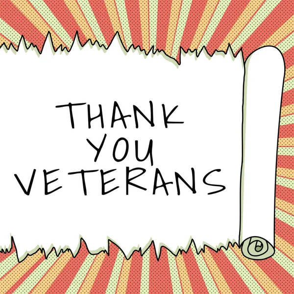 Conceptual display Thank You Veterans, Conceptual photo Expression of Gratitude Greetings of Appreciation