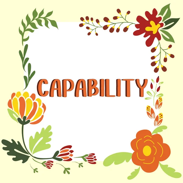 Tekst Met Inspiratie Capability Word Written Facility Potential Indicated Use — Stockfoto