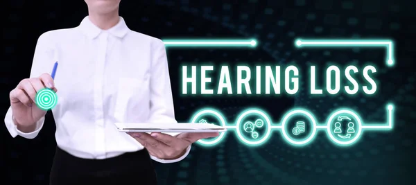 Sign Displaying Hearing Loss Word Written Partial Total Inability Listen — 스톡 사진
