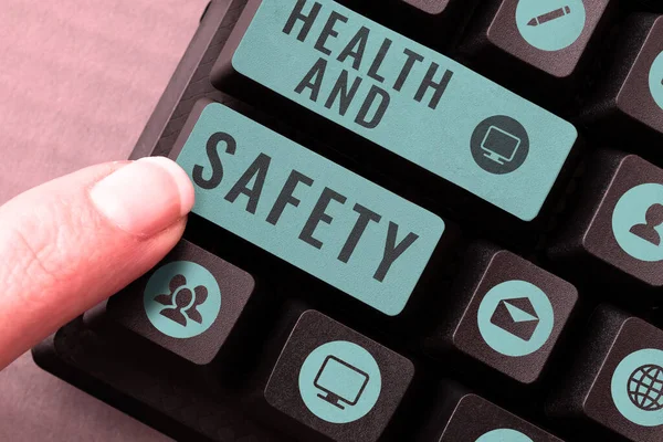 Inspiráló Szöveg Egészség Biztonság Üzleti Koncepció Megfelelő Lépések Megtétele Annak — Stock Fotó