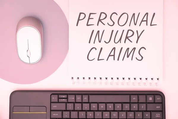 Text sign showing Personal Injury Claims, Internet Concept being hurt or injured inside work environment