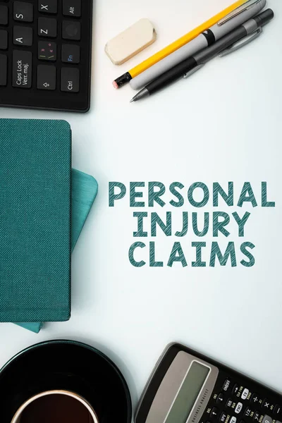 Inspiration showing sign Personal Injury Claims, Word Written on being hurt or injured inside work environment