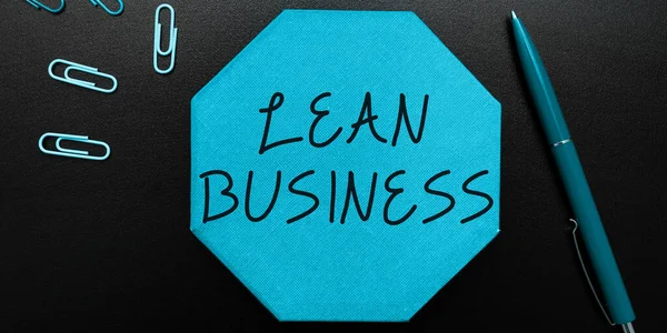 Inspiratie Toont Teken Lean Business Business Concept Verbetering Van Afvalminimalisatie — Stockfoto