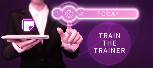 Handwriting Text Train Trainer Conceptual Photo Identified Teach Mentor Train — Stockfoto