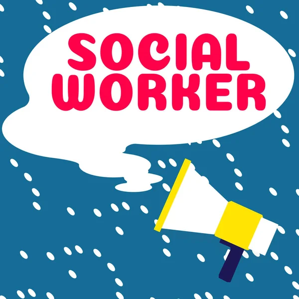 Handschrift Teken Social Worker Business Showcase Hulp Van Mensen Met — Stockfoto