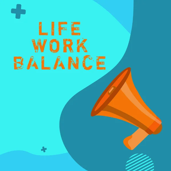 Sign displaying Life Work Balance, Business overview stability person needs between his job and personal time
